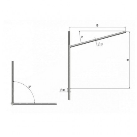 Кронштейн угловой двухрожковый на фланце 2К2(15°)-1,5-1,5-Ф3-ß-Тр.48 19 кг
